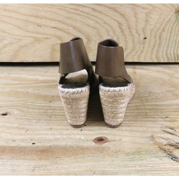 Celine Espadrilles Brown Leather 36 Buckle Slip On Shoes Spain - Picture 4 of 7